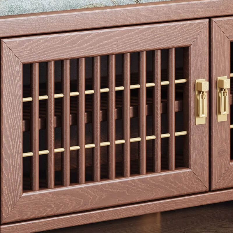 Compact modern wooden shoe bench