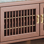 Compact modern wooden shoe bench