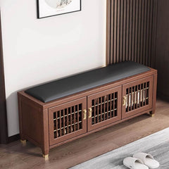 Solid color entryway bench with storage