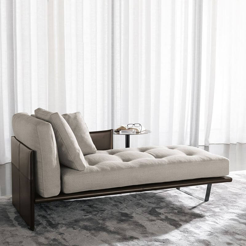 Modern Chaise Lounge with Square Arm