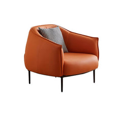 Apricot accent chair with pillow back