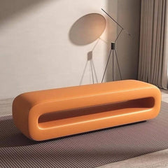 Off-White solid wood cushioned bench