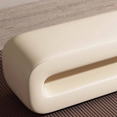 Off-White solid wood cushioned bench