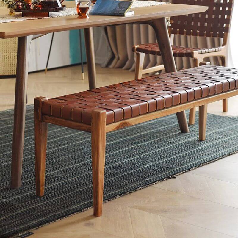 Einfache Massivholz Rechteck Einfarbige Akzentbank Zweitbild