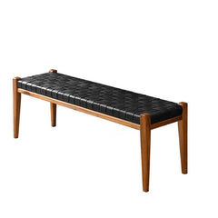 brown wood accent bench with no upholstery