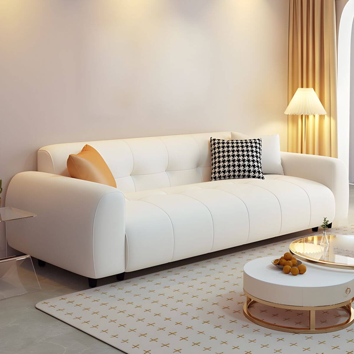 Simple stain resistant sofa in black and dove grey メイン画像