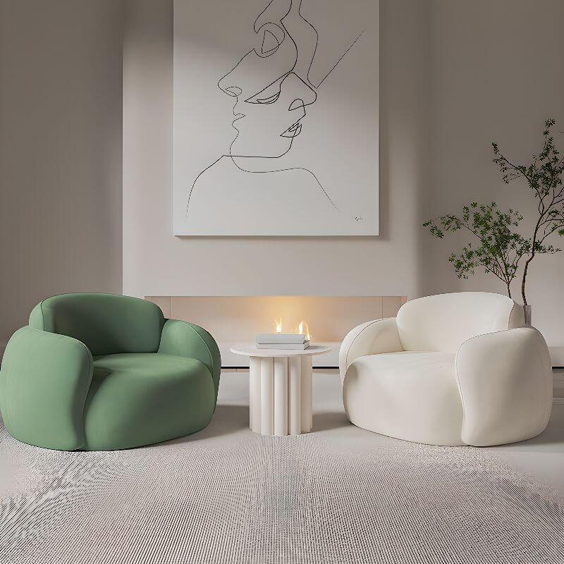 Simple Tight Back Arm Chair in Black