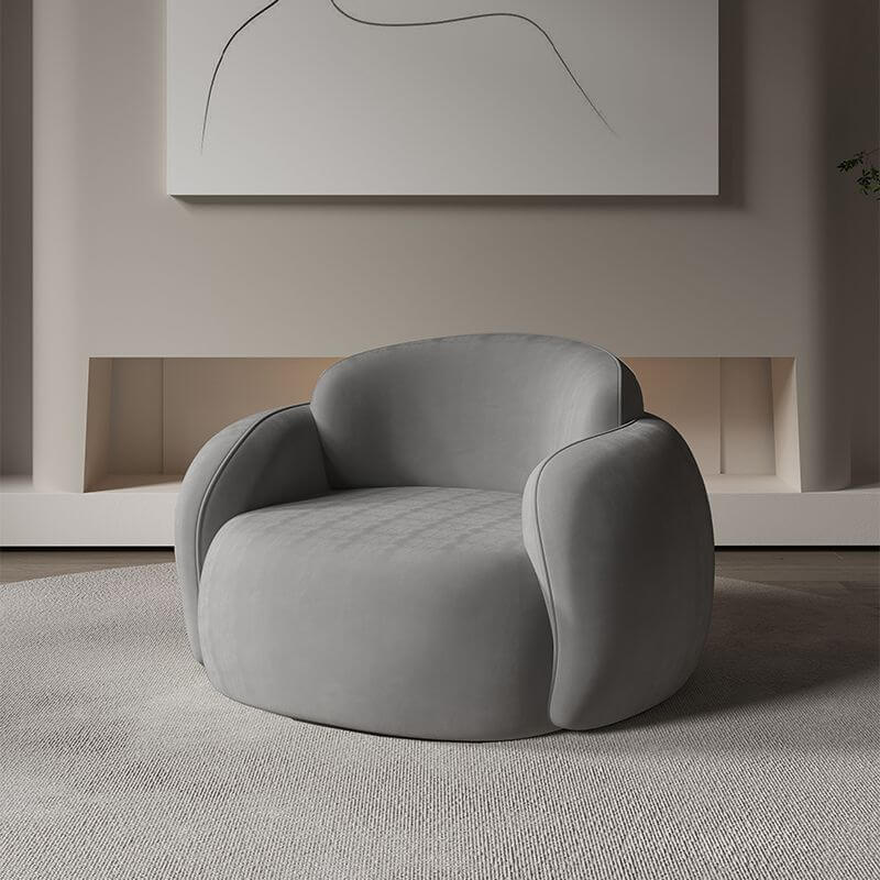 Simple Tight Back Arm Chair in Black