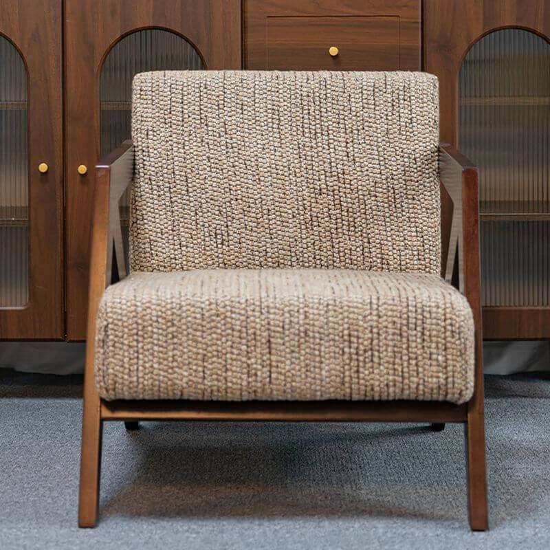 Einfacher Toile/Streifen/Uni Farben Armlehnstuhl in Tinte/Dunkelviolett/Taupe mit fester Rückenlehne und Armlehnen Zweitbild