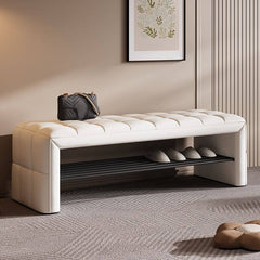 Grey Upholstered Entryway Bench