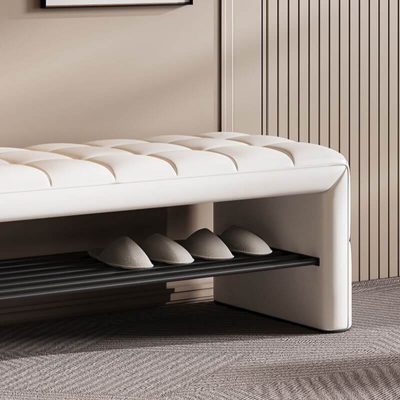 Black Simple Entryway Storage Bench