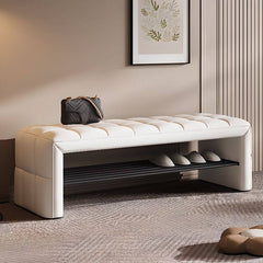 Close-up of Upholstered Bench with Storage