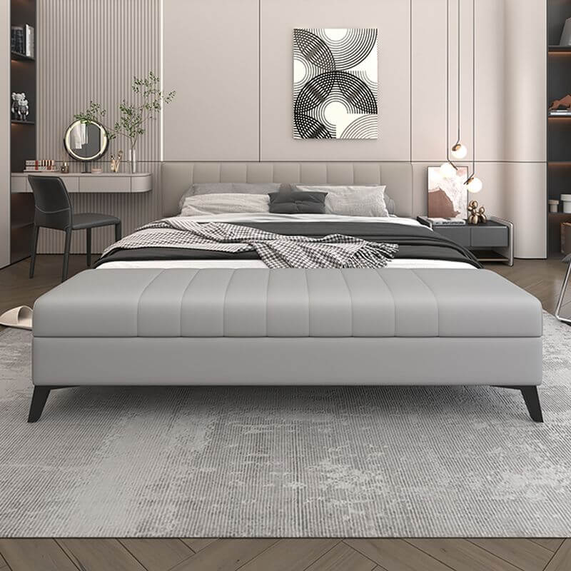 Cream Gray storage bench for bedroom