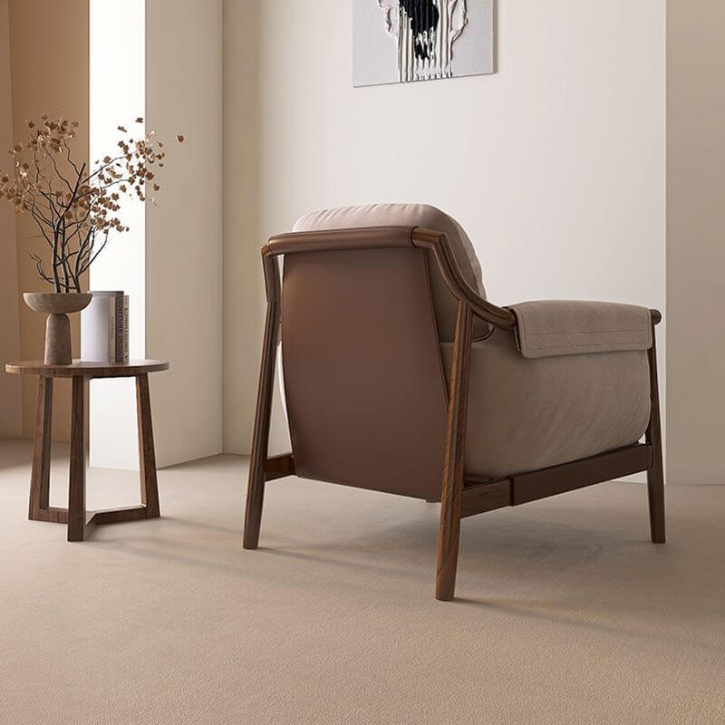 Taupe Cushion Back Arm Chair