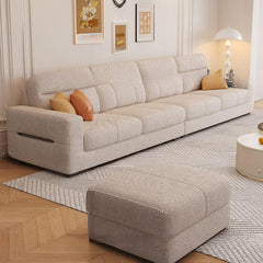 Simplistic Beige Standard Sofa front view