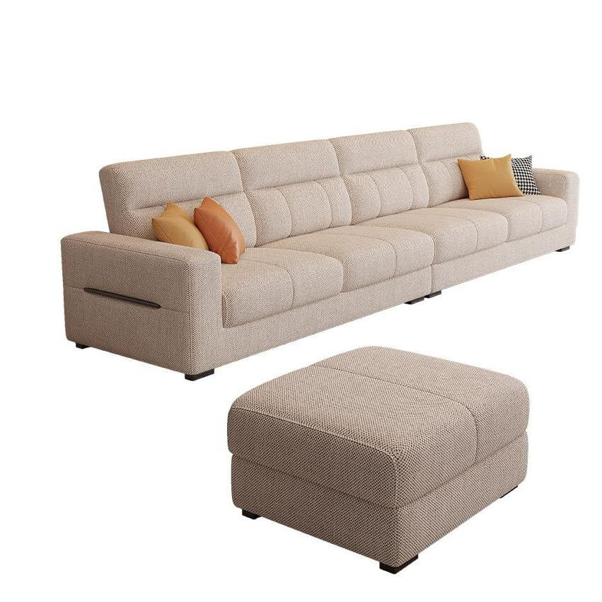 Simplistic Beige Standard Sofa: Solid Color, Seats 4 Secondary image