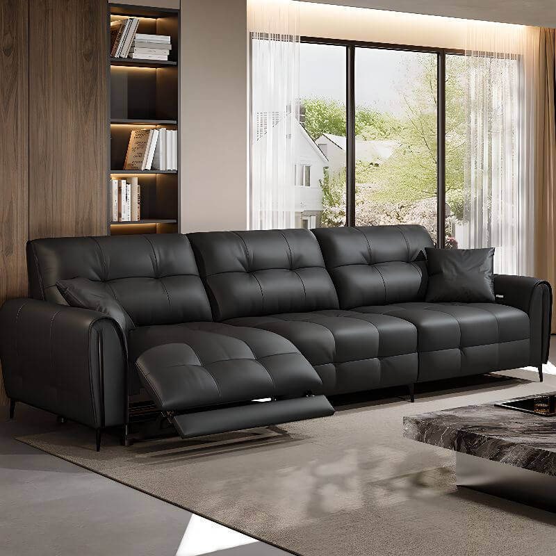 Simplistic Black Sleeper Sofa in a modern living room