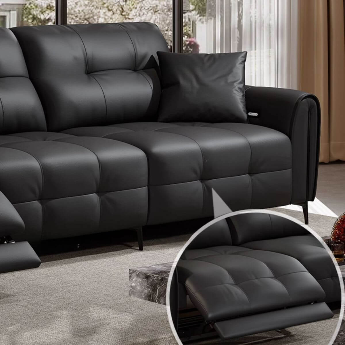 Comfortable sleeper sofa with cushions