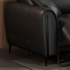 Versatile black couch with a sleek appearance