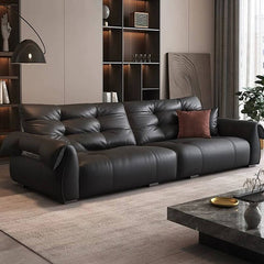 durable black sofa in contemporary setting