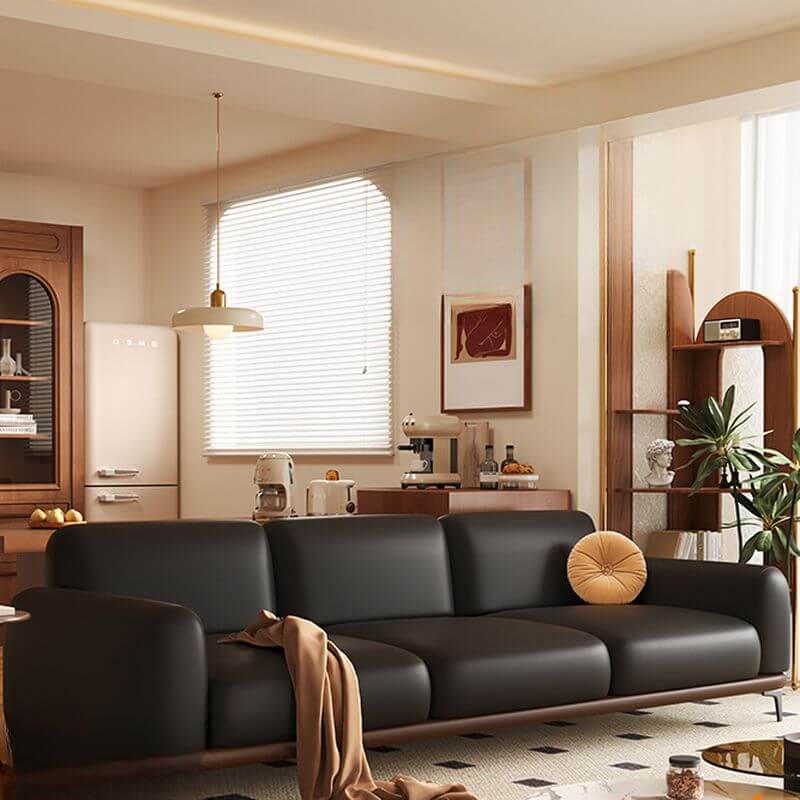 black tear resistant sofa stylish living room メイン画像