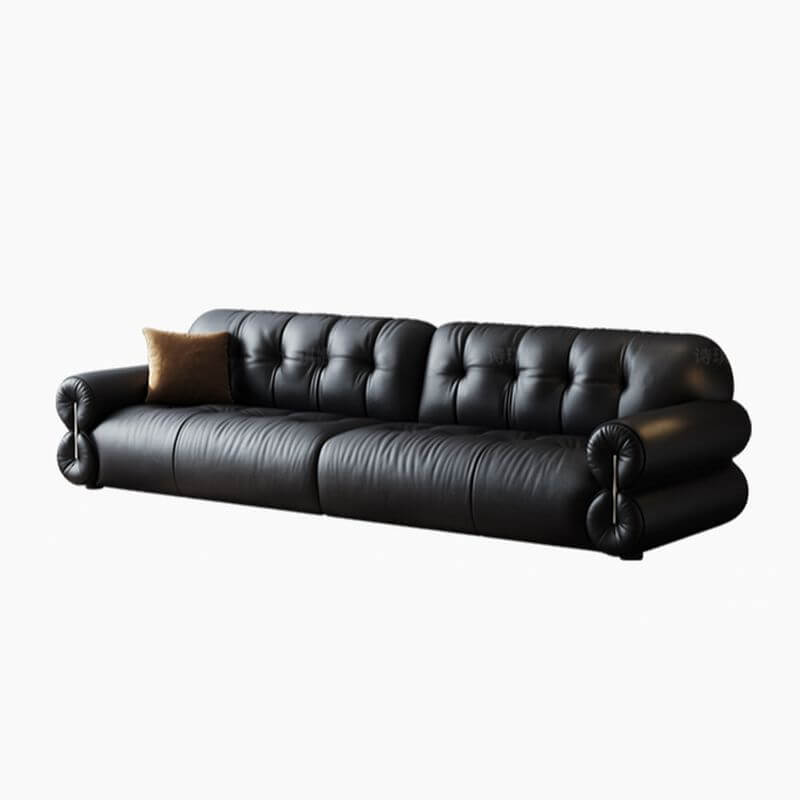 Black sofa showcasing sleek design