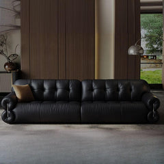 Comfortable 4-seater black sofa