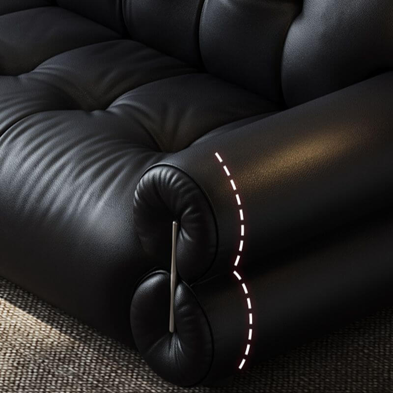 Elegant black 4-seater couch