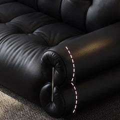 Elegant black 4-seater couch