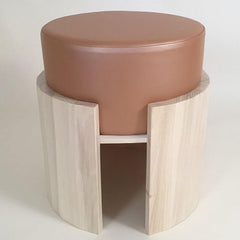 Simplistic Circular Ottoman in Beige