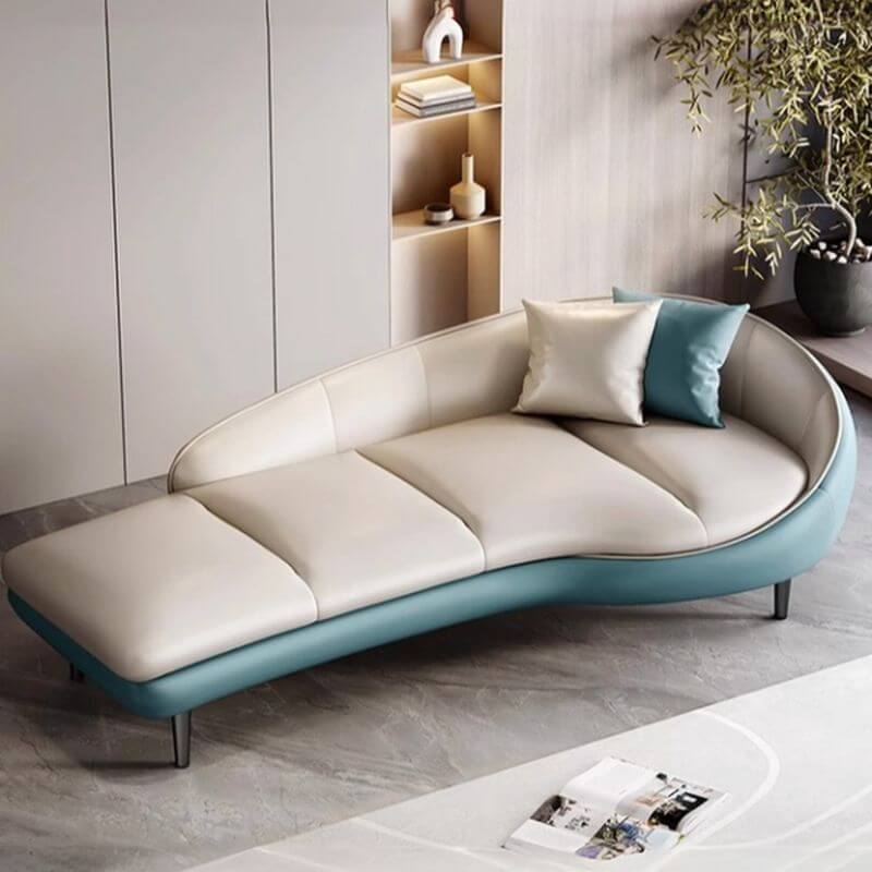 Chaise lounge in a contemporary living room setting