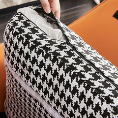 Close-up of cushioned seat on a rocking chair