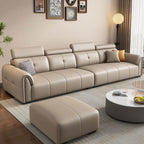 Simplistic grey water-resistant sofa with three pillows