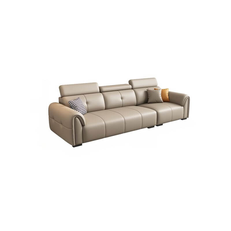 Simplistic grey water-resistant sofa with three pillows