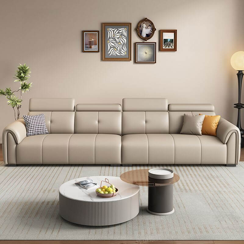 Modern standard sofa in grey upholstery