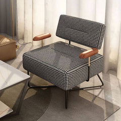 Simplistic Houndstooth Accent Chair front view