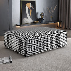 Simplistic white square sponge ottoman with removable cushion cover