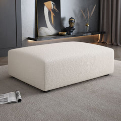 Stylish modern ottoman featuring Sherpa upholstery