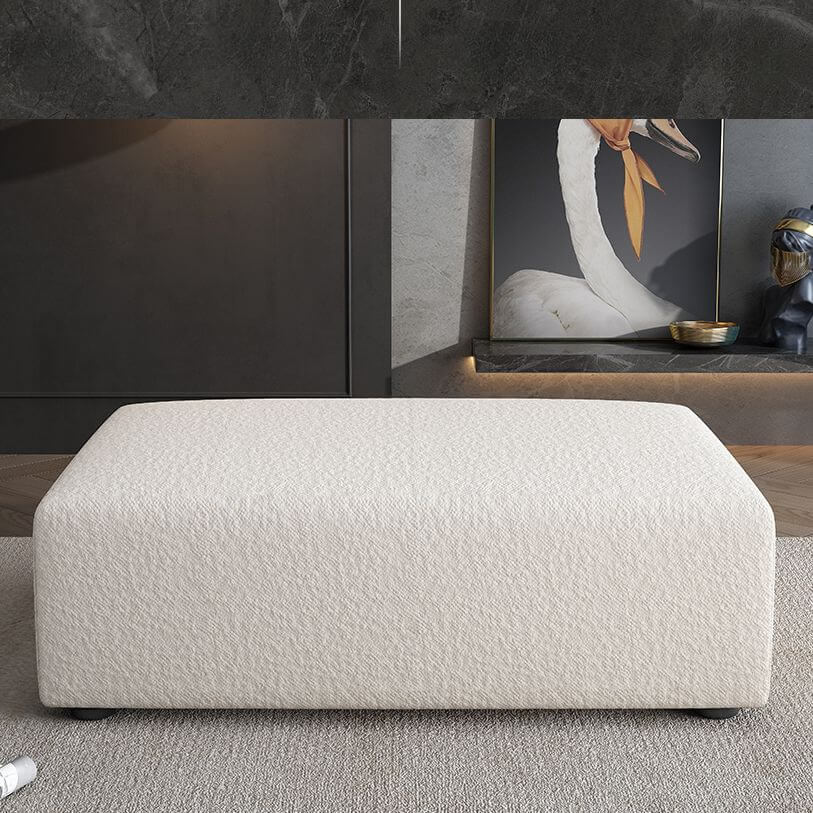 Grey rectangular sponge ottoman suitable for modern decor