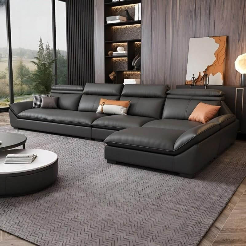 L-shape sofa in a modern living room