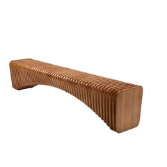 Natural finish solid wood accent bench in living room