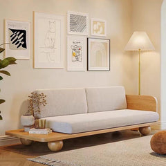 Modern two-seat off-white sofa