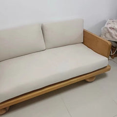 Stylish off-white fabric sofa