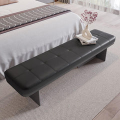 Coffee upholstered accent bench in modern entryway