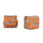 Leather Cube Ottoman with Wood Frame