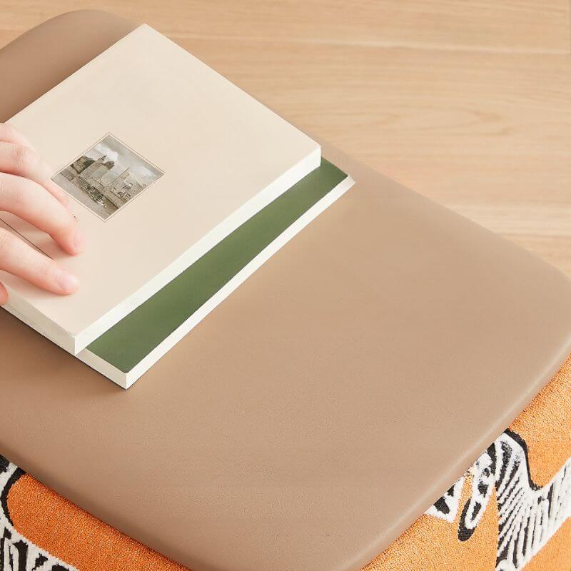 Cosy Apricot Colored Ottoman in Bedroom