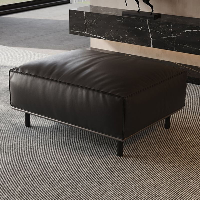 Simplistic Rectangular Footstool in Brown