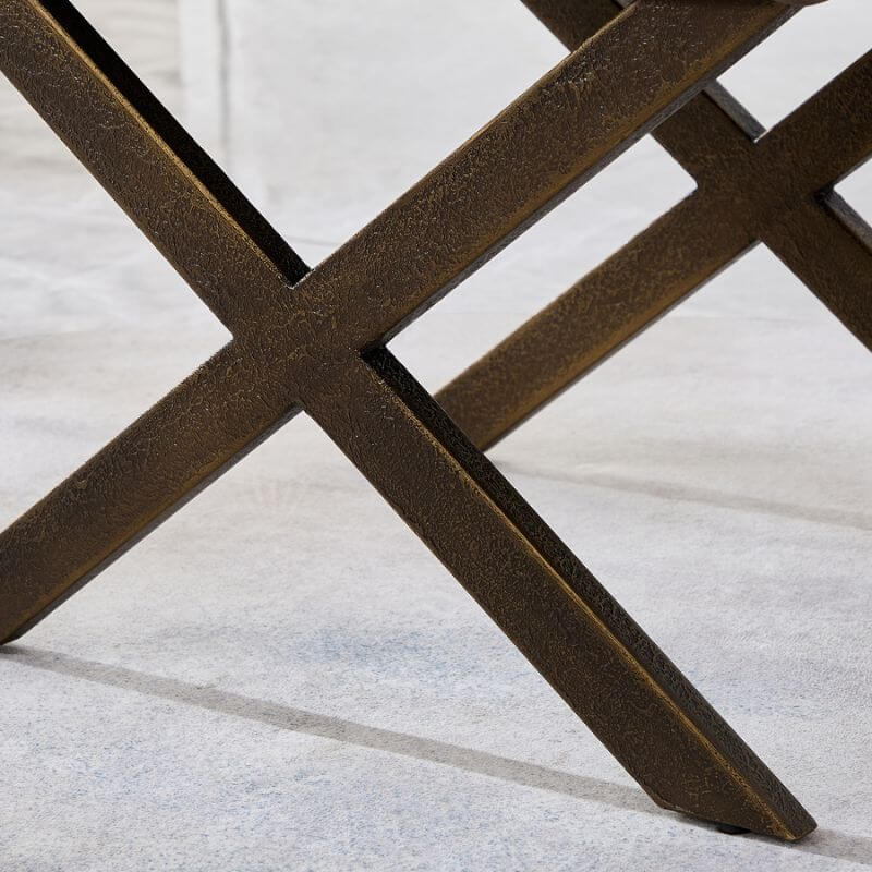 Khaki standard ottoman for versatile use