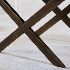 Khaki standard ottoman for versatile use