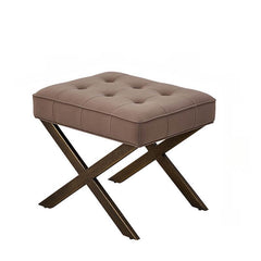 Simplistic rectangular ottoman in khaki color